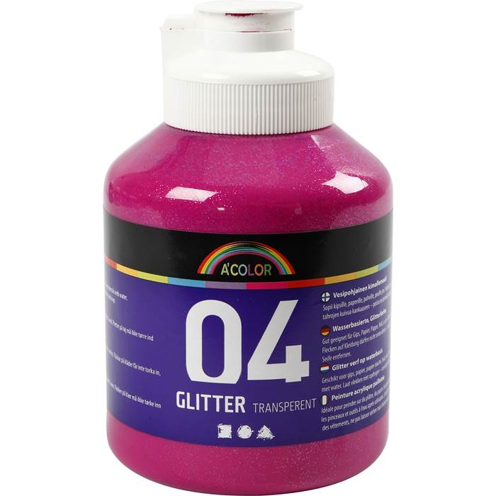 Akrylfärg glitter mix 500ml 6f - 4