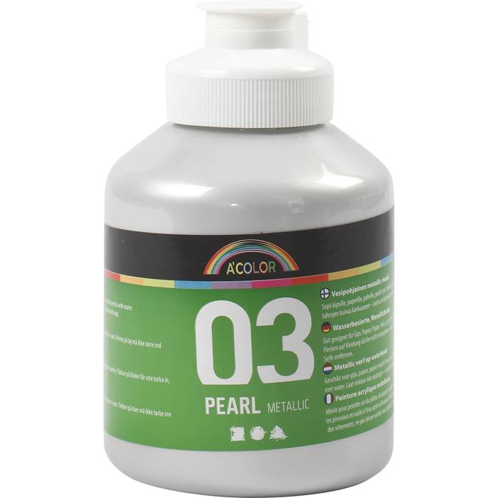 Akrylfärg metallic 500ml silve - 4