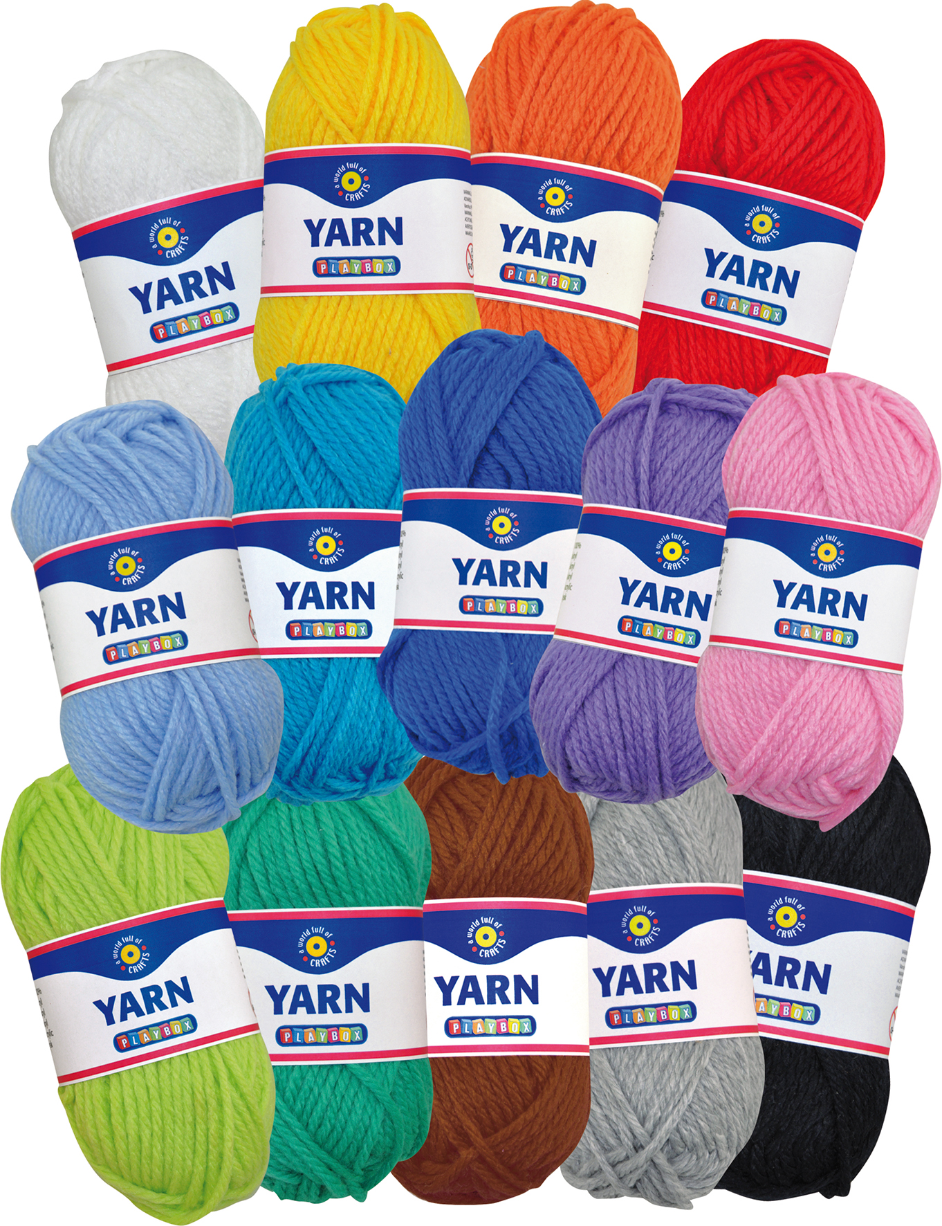 Akrylgarn 50g 14färg/fp
