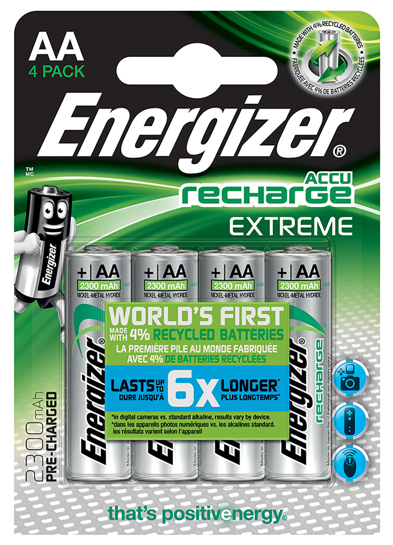 Batteri Ex Ladd AA 4p 2300 mAH