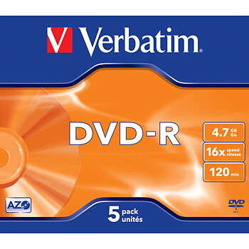 DVD-R Verbatim 16x Jewel 5/fp