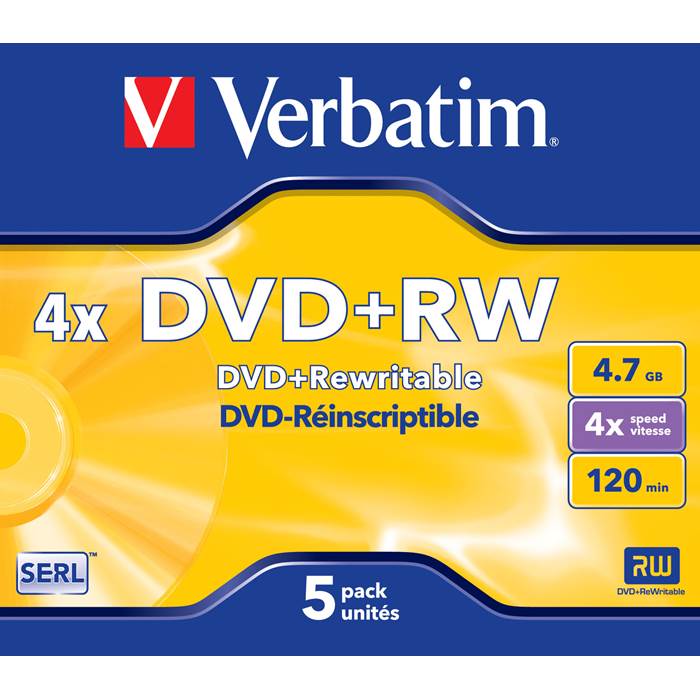 DVD+RW Verbatim 4.7GB 5/fp - 2