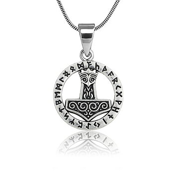 Halsband "Tors hammare" med antik Silverplätering
