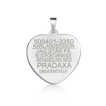 Pradaxa hjerte Ægte sølv
