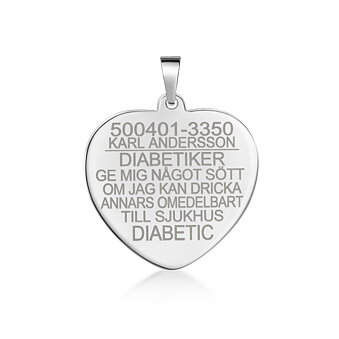 Diabetes-hjerte Sterling sølv