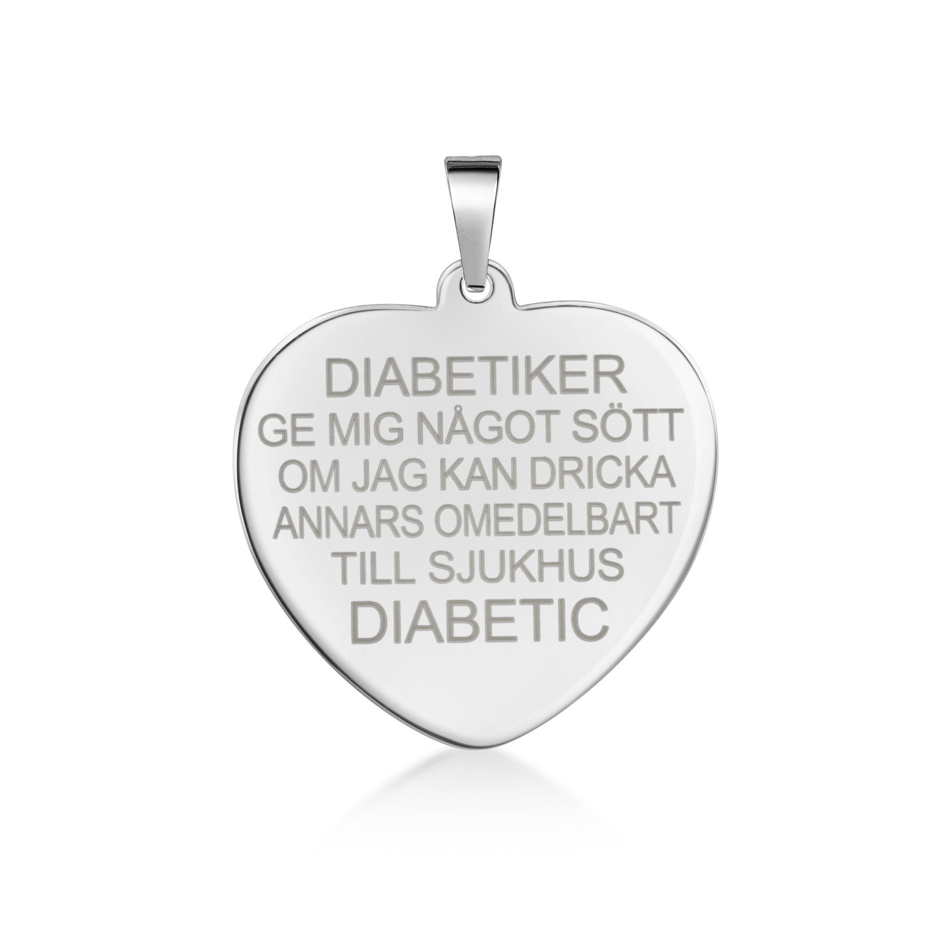 Diabetes sydän hopea 925 - 2