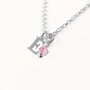 Bokstavshalsband med månadssten - Silver