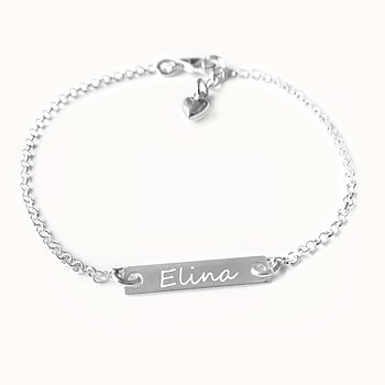 Nätt personligt armband med gravyr - Silver