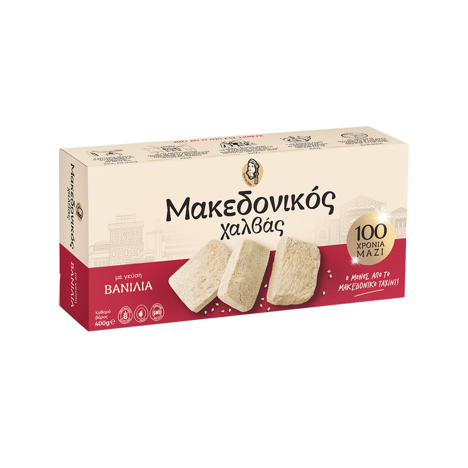 MAKEDONIKOS, chalvas 400g., vanilj, 