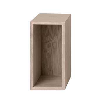 Stacked 2.0 Shelving System Small with back Oak