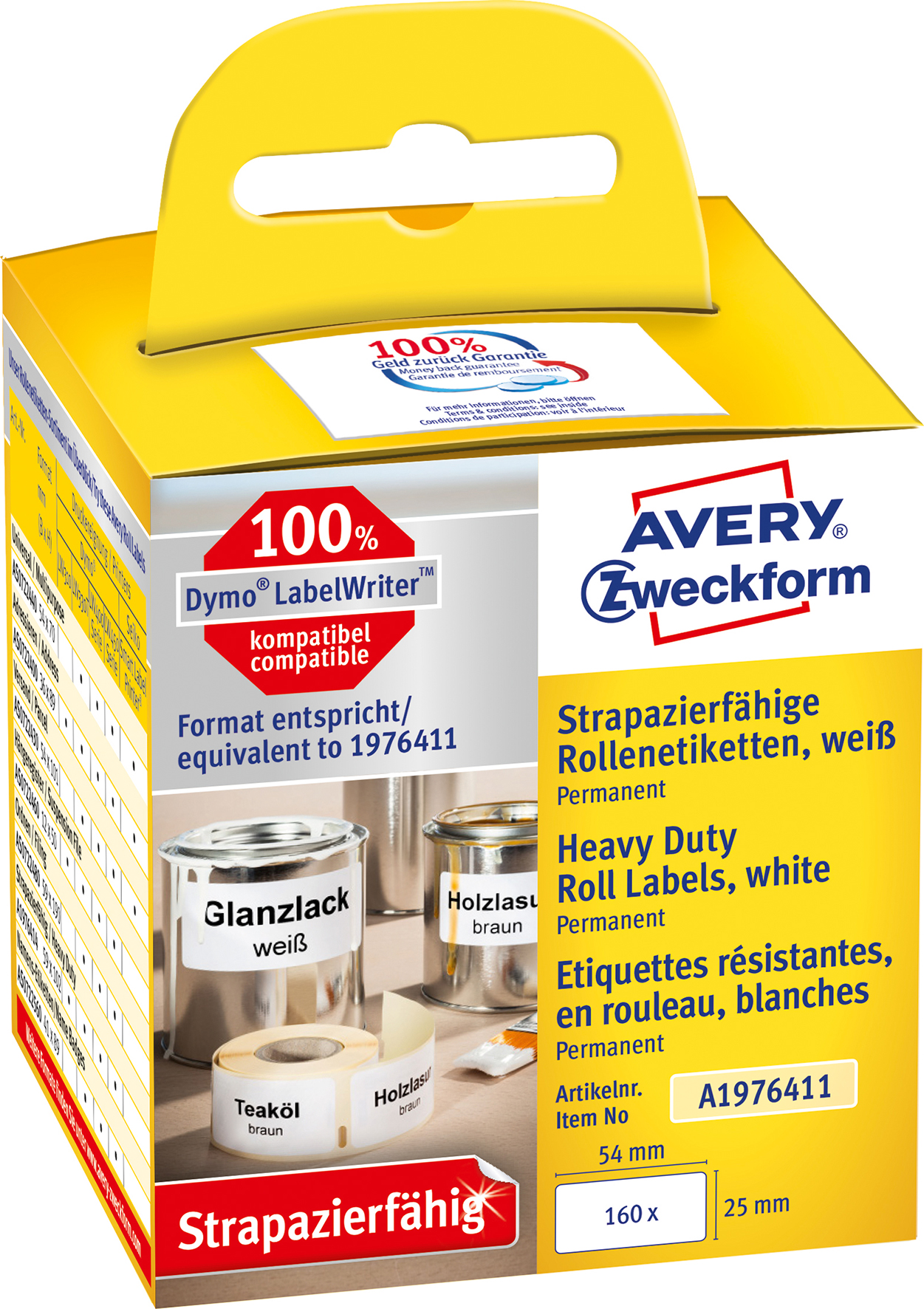 Etikett Avery durable 25x54mm