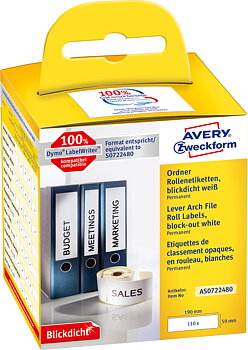 Etikett Avery 190x59mm 110/fp