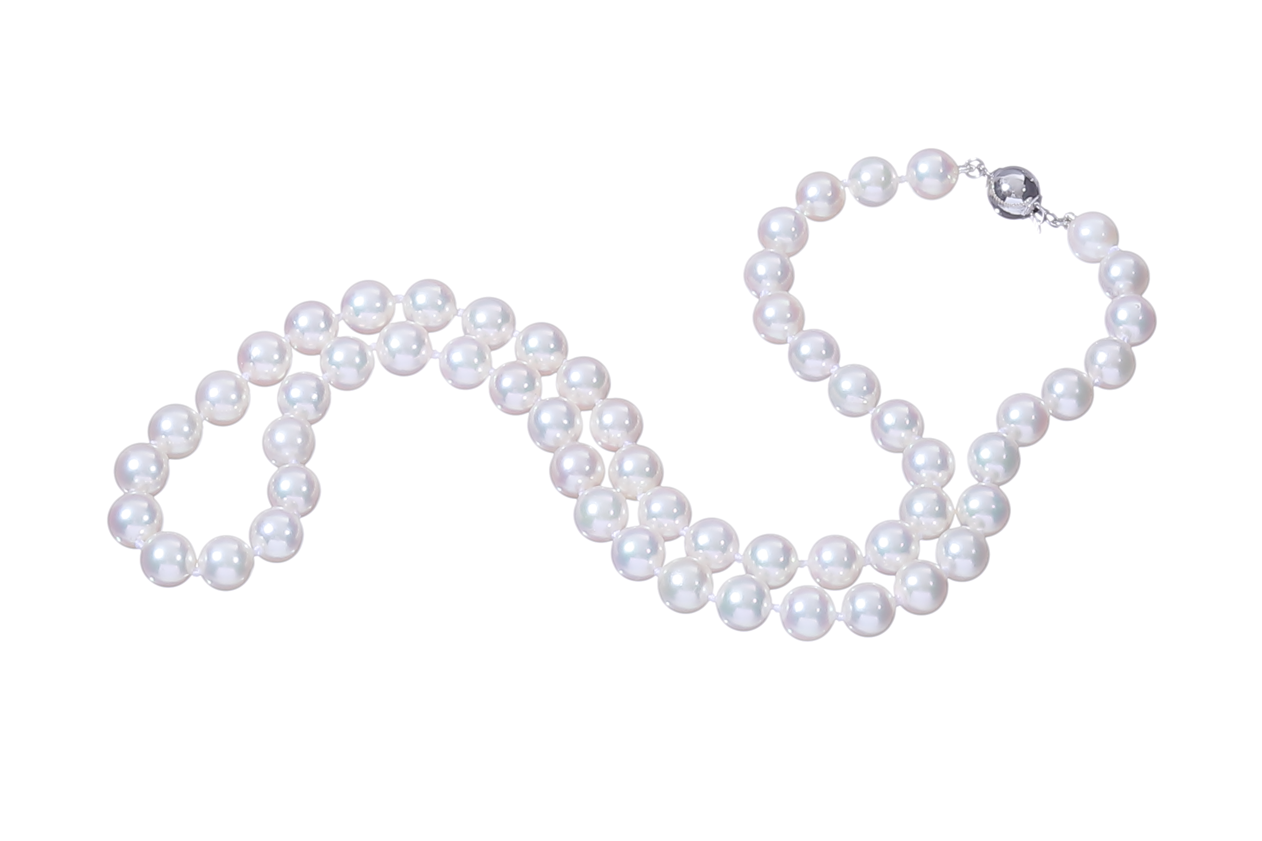 Akoya-Perlenhalskette in AAA-Qualität mit Weißgoldverschluss 6.5–7 mm - 2