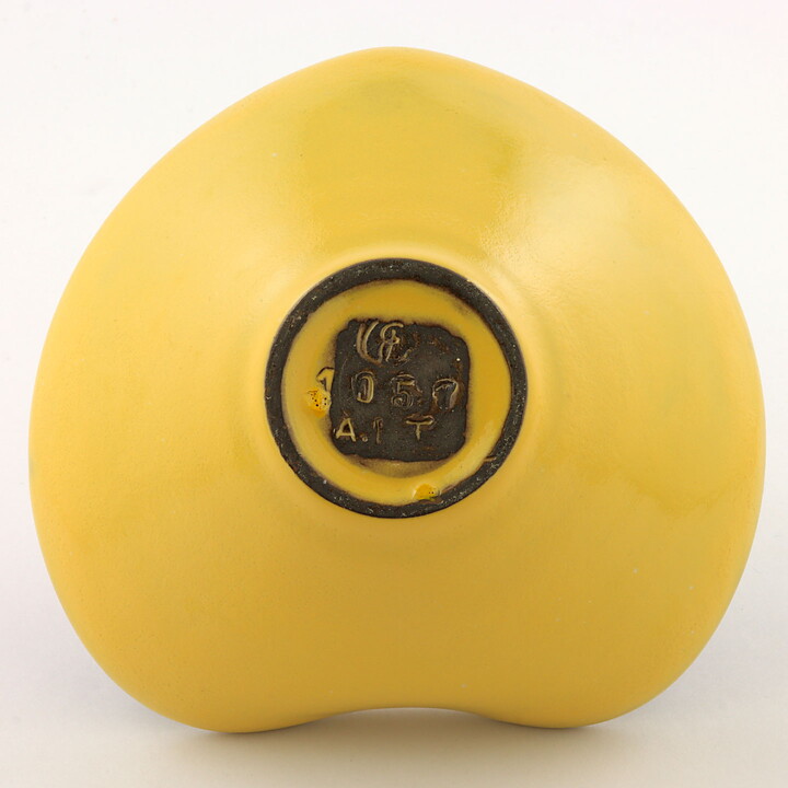 Anna-Lisa Thomson (Marina 1950) Yellow/Brown Heart Bowl with Dots Decor 14/6 cm