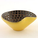 Anna-Lisa Thomson (Marina 1950) Yellow/Brown Heart Bowl with Dots Decor 14/6 cm