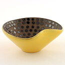 Anna-Lisa Thomson (Marina 1950) Yellow/Brown Heart Bowl with Dots Decor 14/6 cm