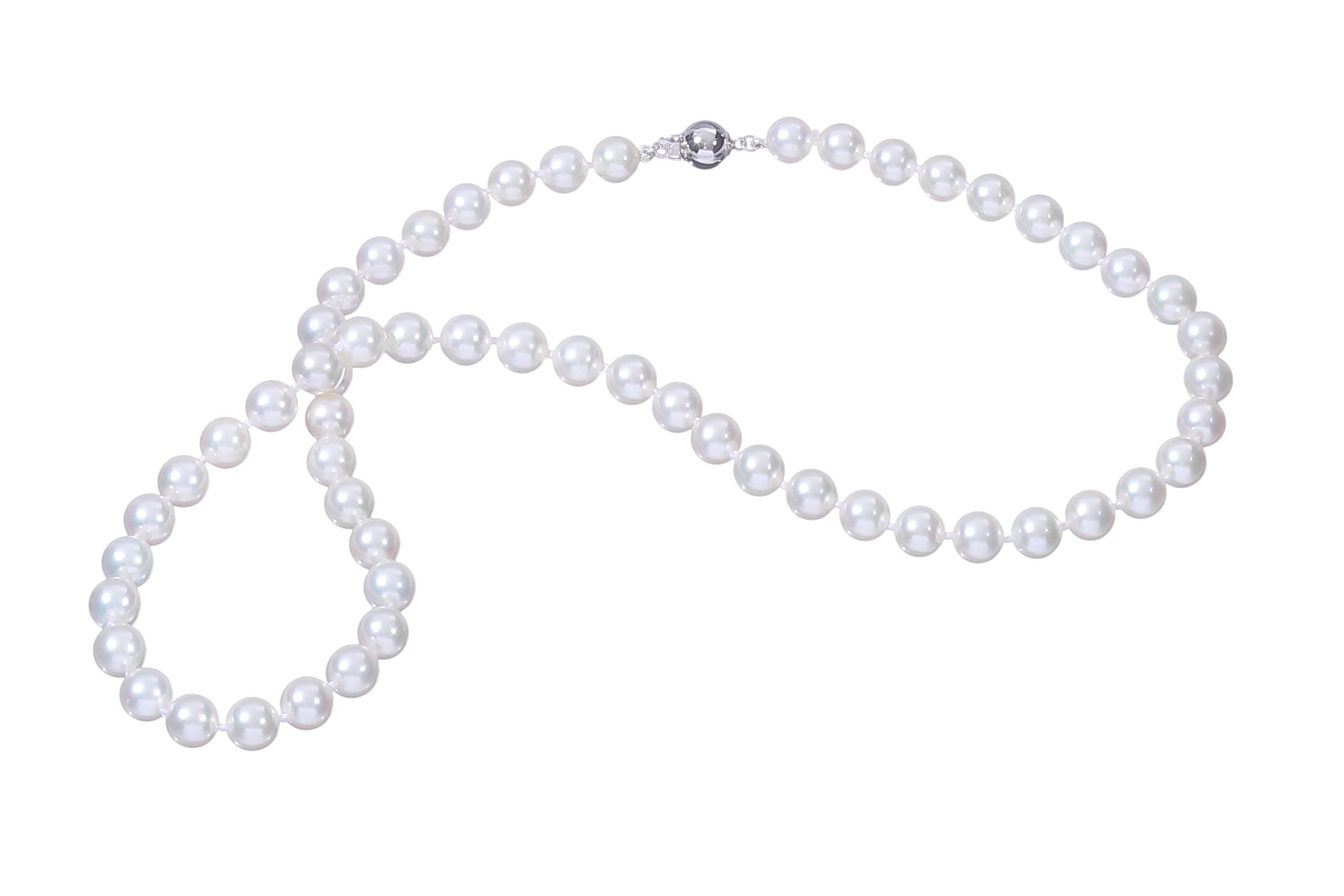 Perlenhalskette-Akoya in AA-Qualität mit Weißgoldverschluss 6.5–7 mm - 4