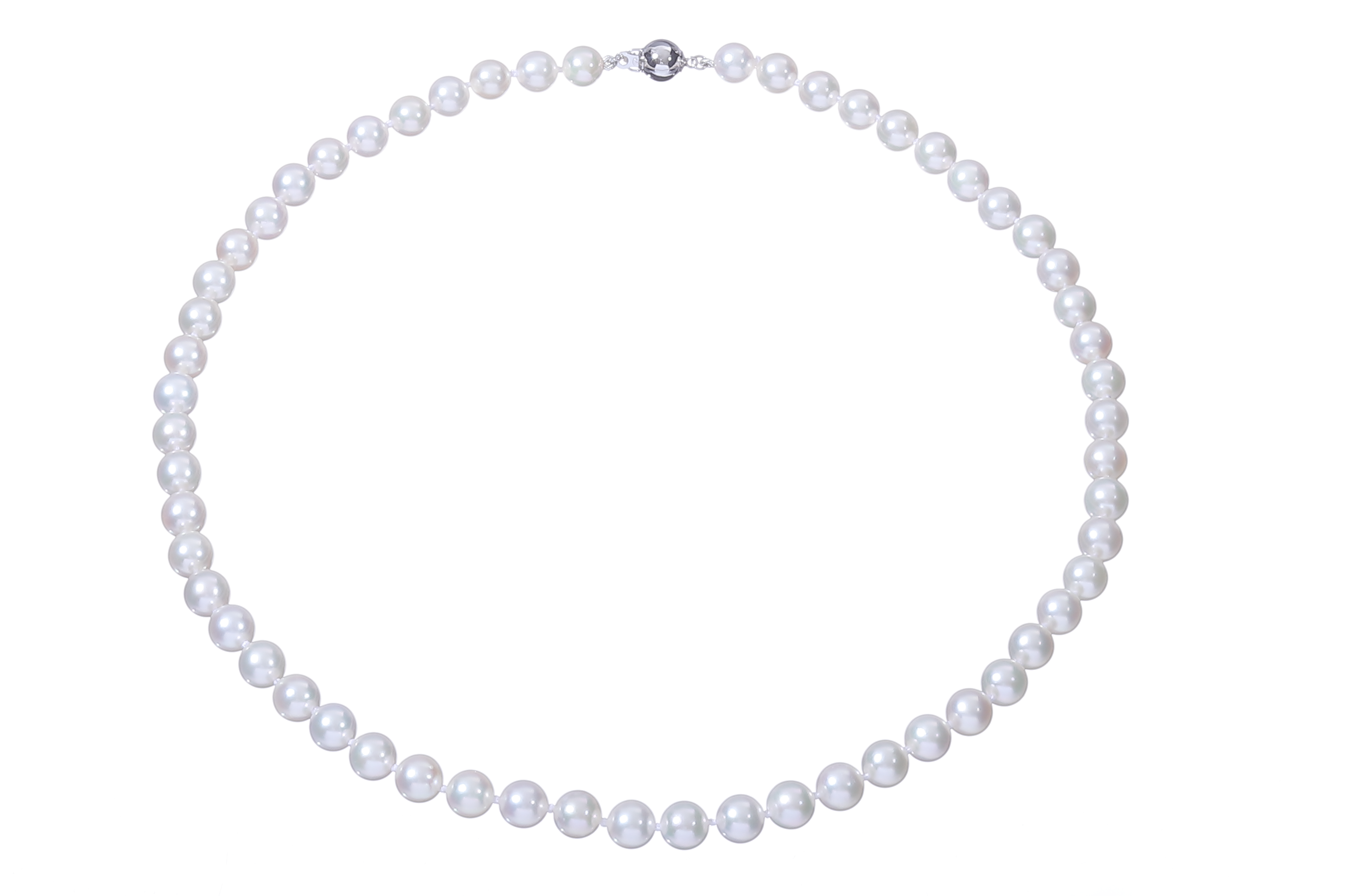 Perlenhalskette-Akoya in AA-Qualität mit Weißgoldverschluss 6.5–7 mm - 3