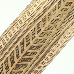 Mari Simmulson (Nigeria 1957) Cylinder Vase with Leaf Decor  25 cm