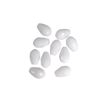 Droppe facetterad vit 10st