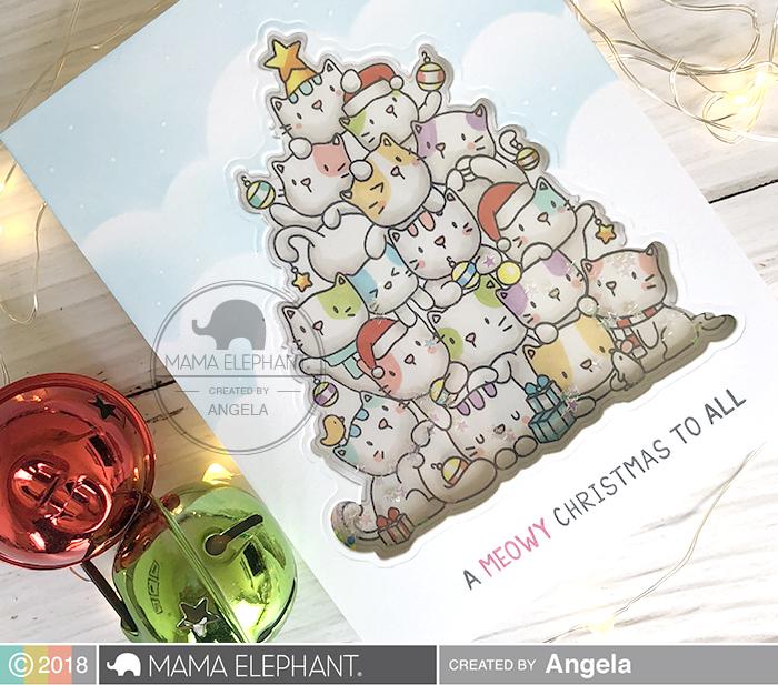 MAMA ELEPHANT- OH KITTY TREE  STAMP & DIE SET - 4