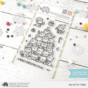 MAMA ELEPHANT- OH KITTY TREE  STAMP & DIE SET