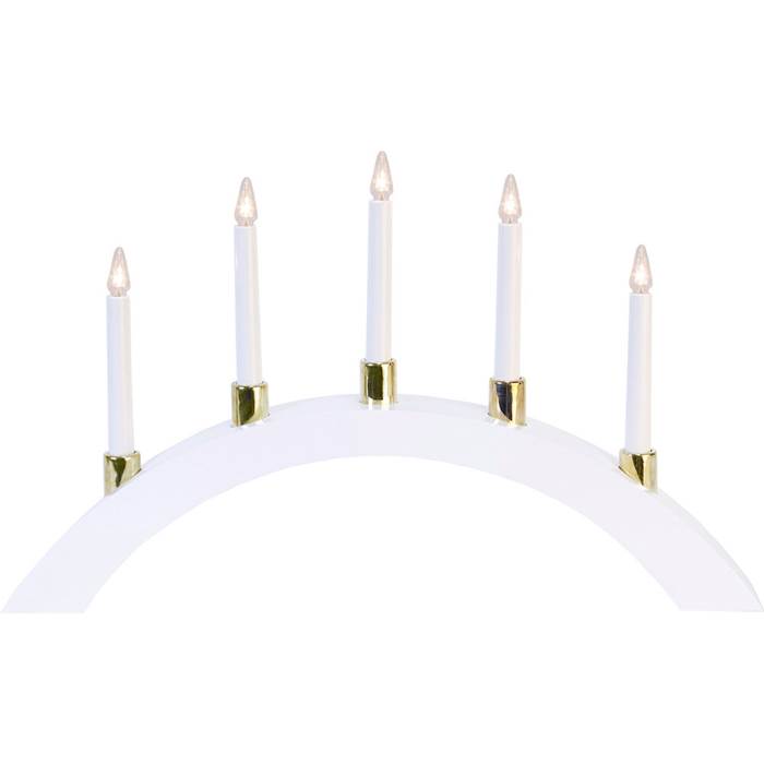 Ljusstake 5 Halla Båge Vit