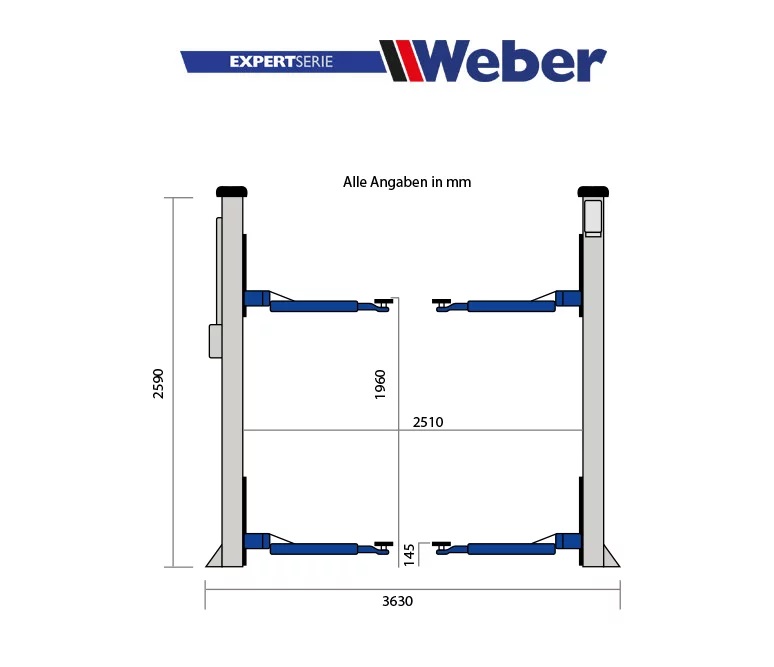 2-Pelarlyft  "Mekanisk" Weber Expert serie C-5-S-XL - 4