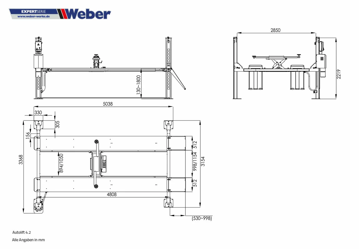 4-Pelarlyft Weber Expert serie Autolift 4.2 - 2