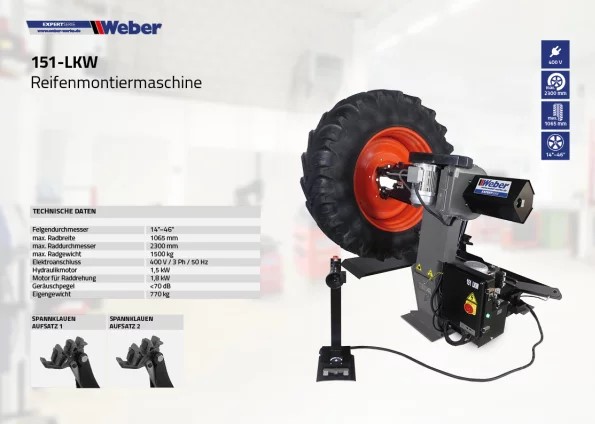 Lastbil däckmonteringsmaskin Weber Expert Series 151 - 2