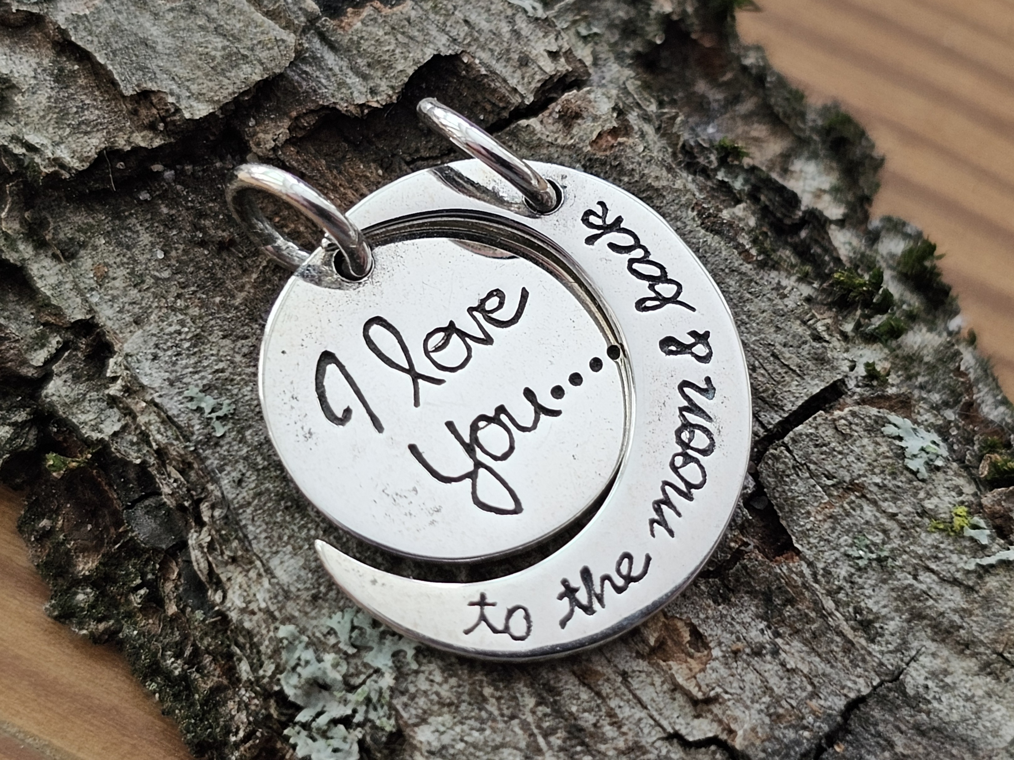I love you to the moon and back, 2 hängen 925-silver