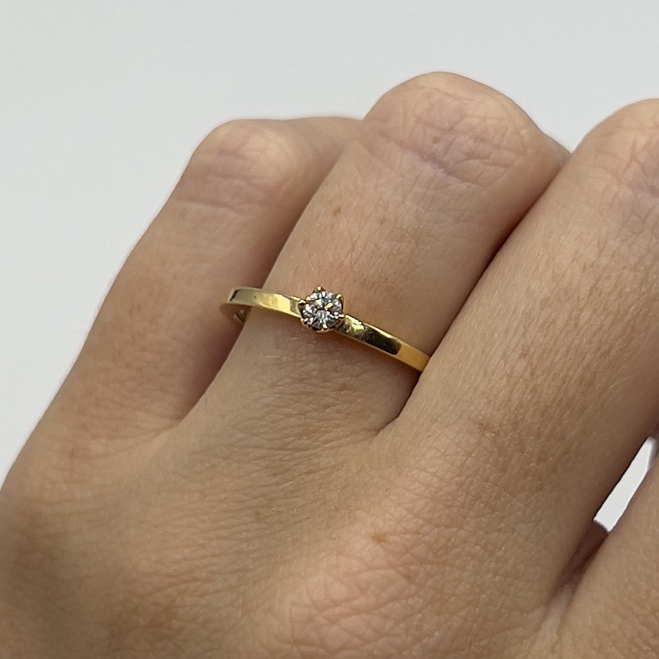 Ring Elly handgjord diamant guld 18 karat  - 3