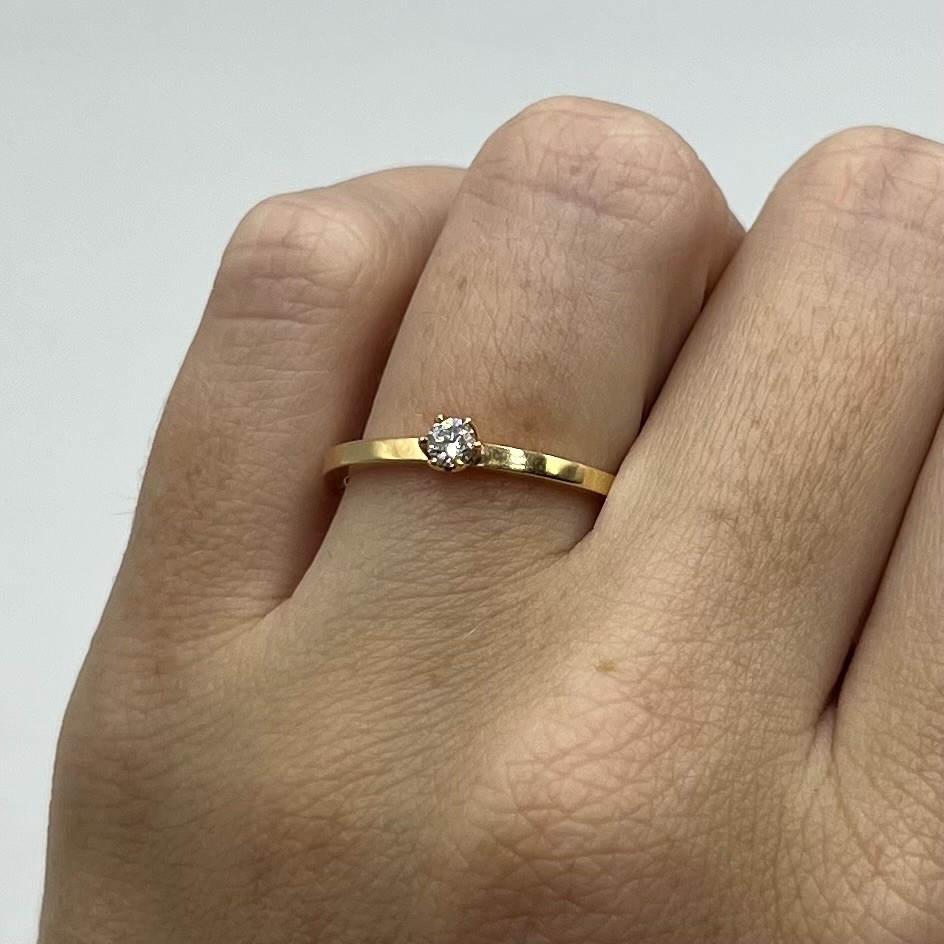 Ring Elly handgjord diamant guld 18 karat  - 4