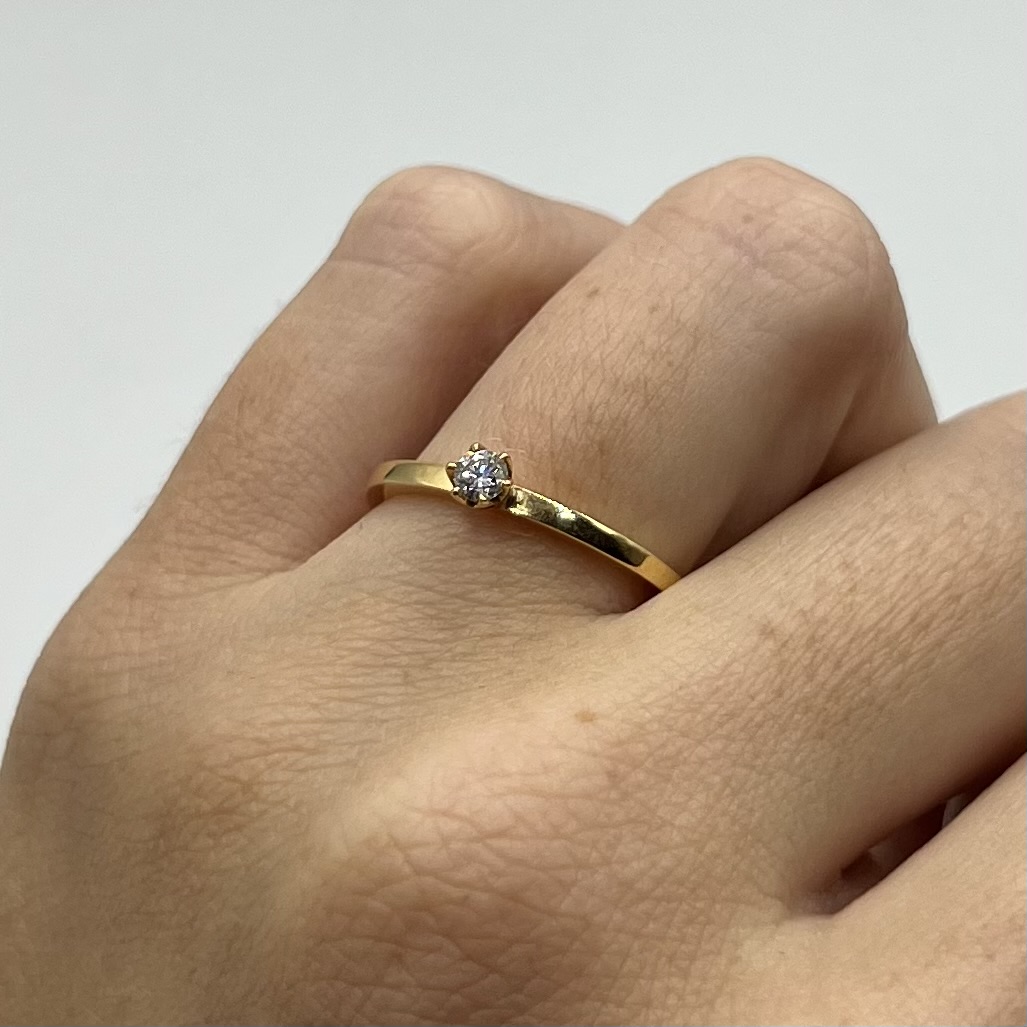 Ring Elly handgjord diamant guld 18 karat 