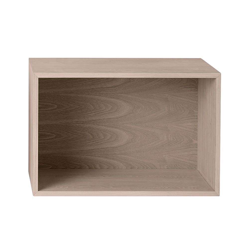 Stacked 2.0 Shelving System Large with back Oak