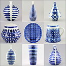 Karin Björquist (Indigo 1952) Cone Vase with Blue Decor 24 cm