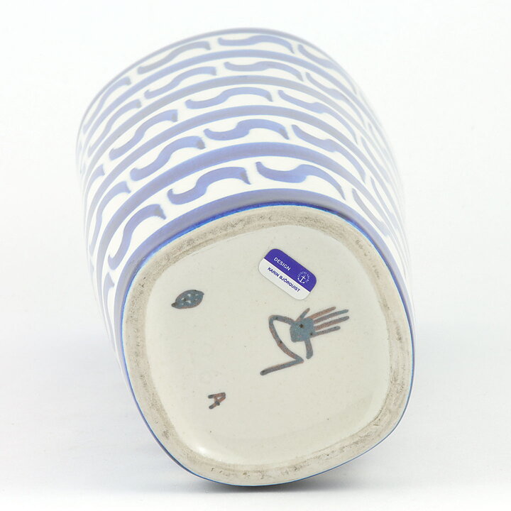 Karin Björquist (Indigo 1952) Cone Vase with Blue Decor 24 cm