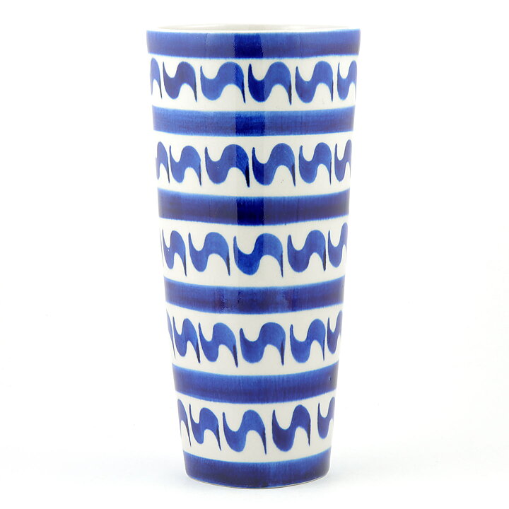 Karin Björquist (Indigo 1952) Cone Vase with Blue Decor 24 cm
