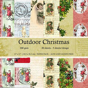 Pappersblock Outdoor Christmast 30 st 12" x 12"