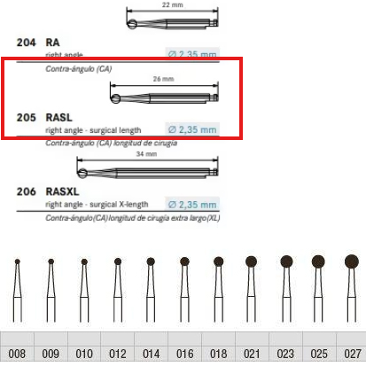  ELA® C1 Lång Hårdmetallborr Rund No. 6/018 vst, 6st.