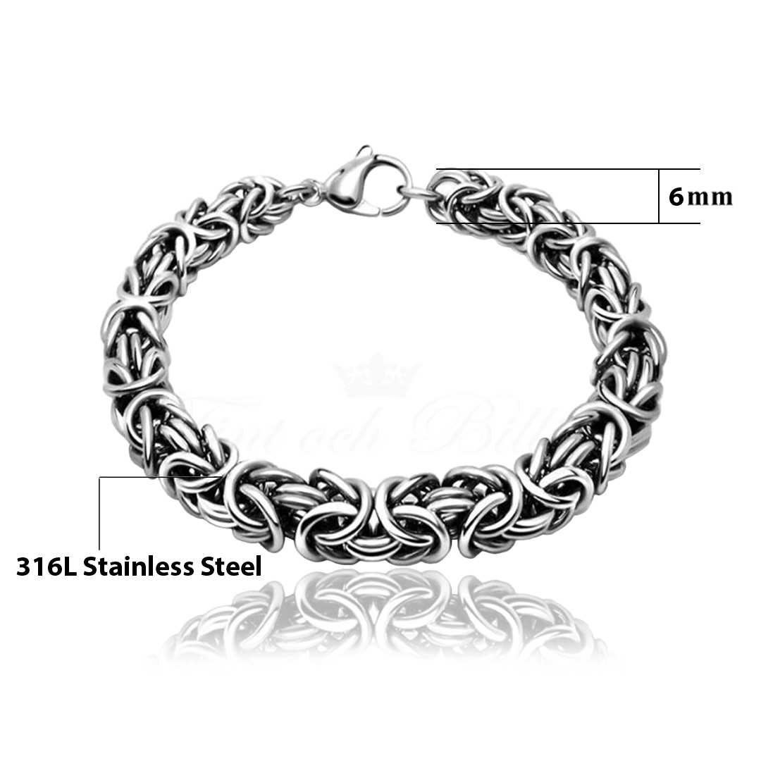 Stylish stainless steel bracelet 6mm