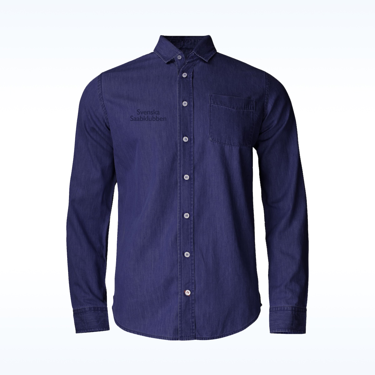 Denimskjorta Herr/Dam med broderad textlogo
