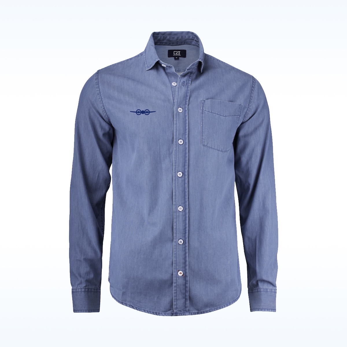 Denimskjorta Blå Herr/Dam med broderad flyglogo