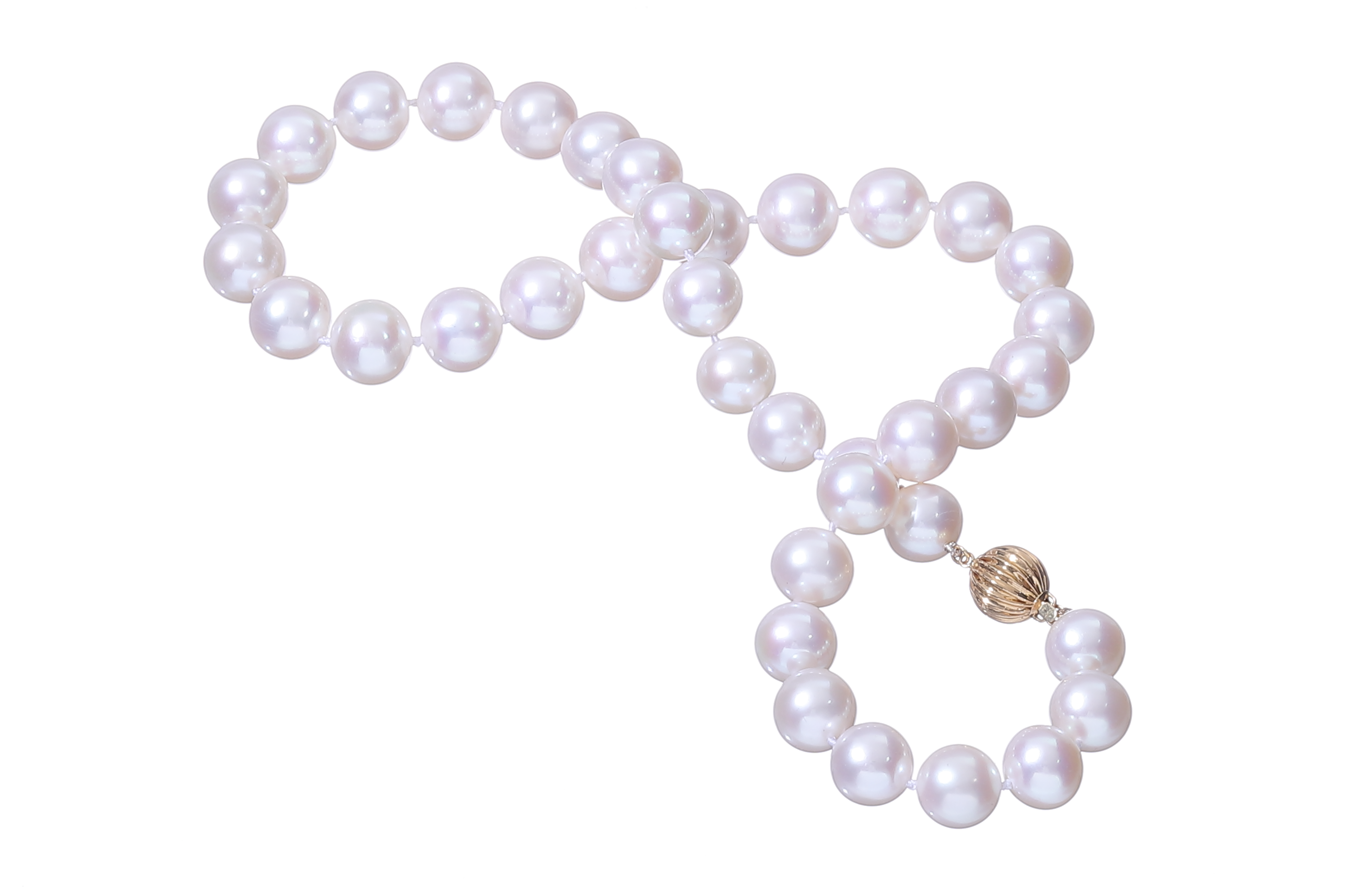 Collana di perle d'acqua dolce grandi di prima qualità da 11-12 mm con chiusura in oro  - 8