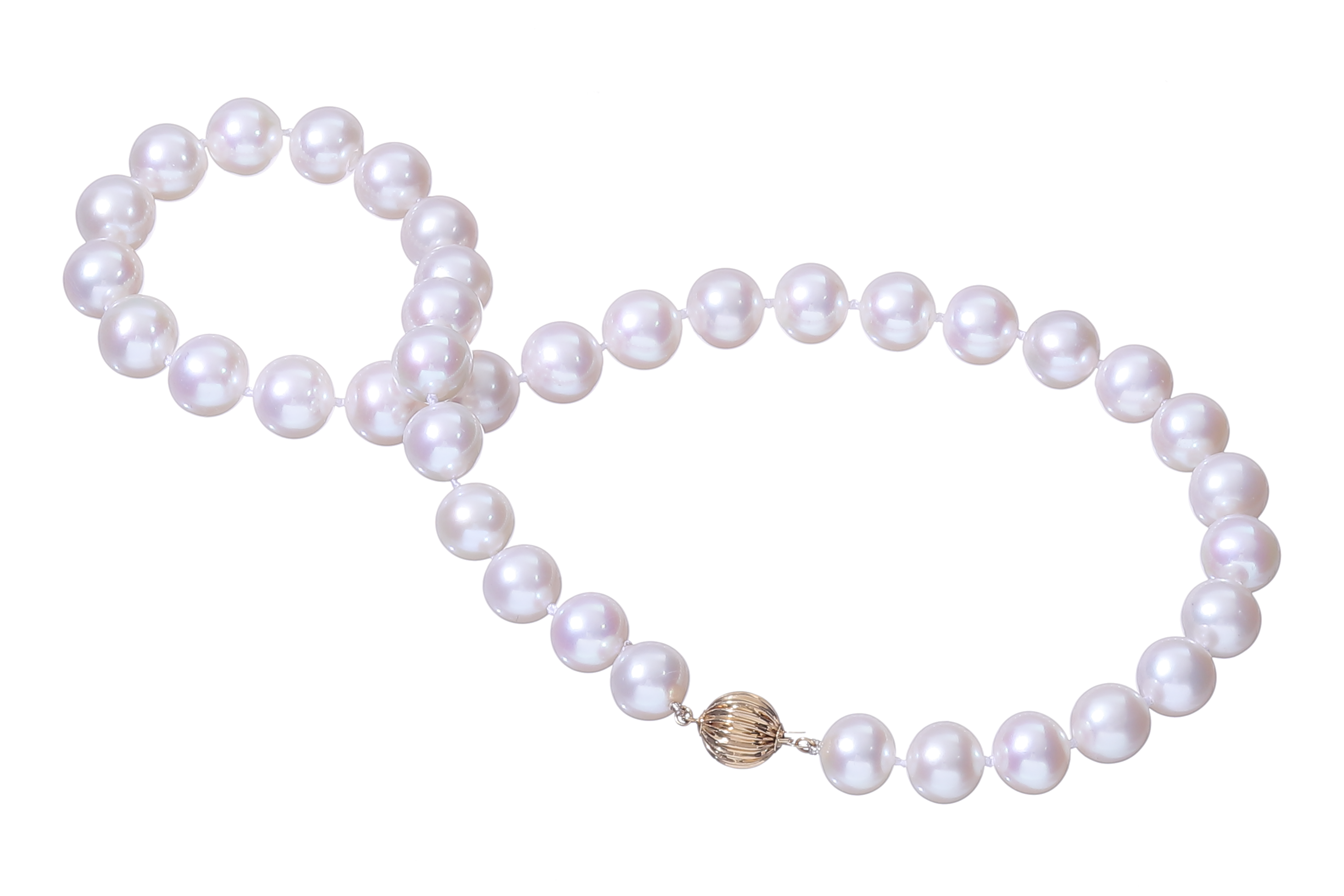 Collana di perle d'acqua dolce grandi di prima qualità da 11-12 mm con chiusura in oro  - 9