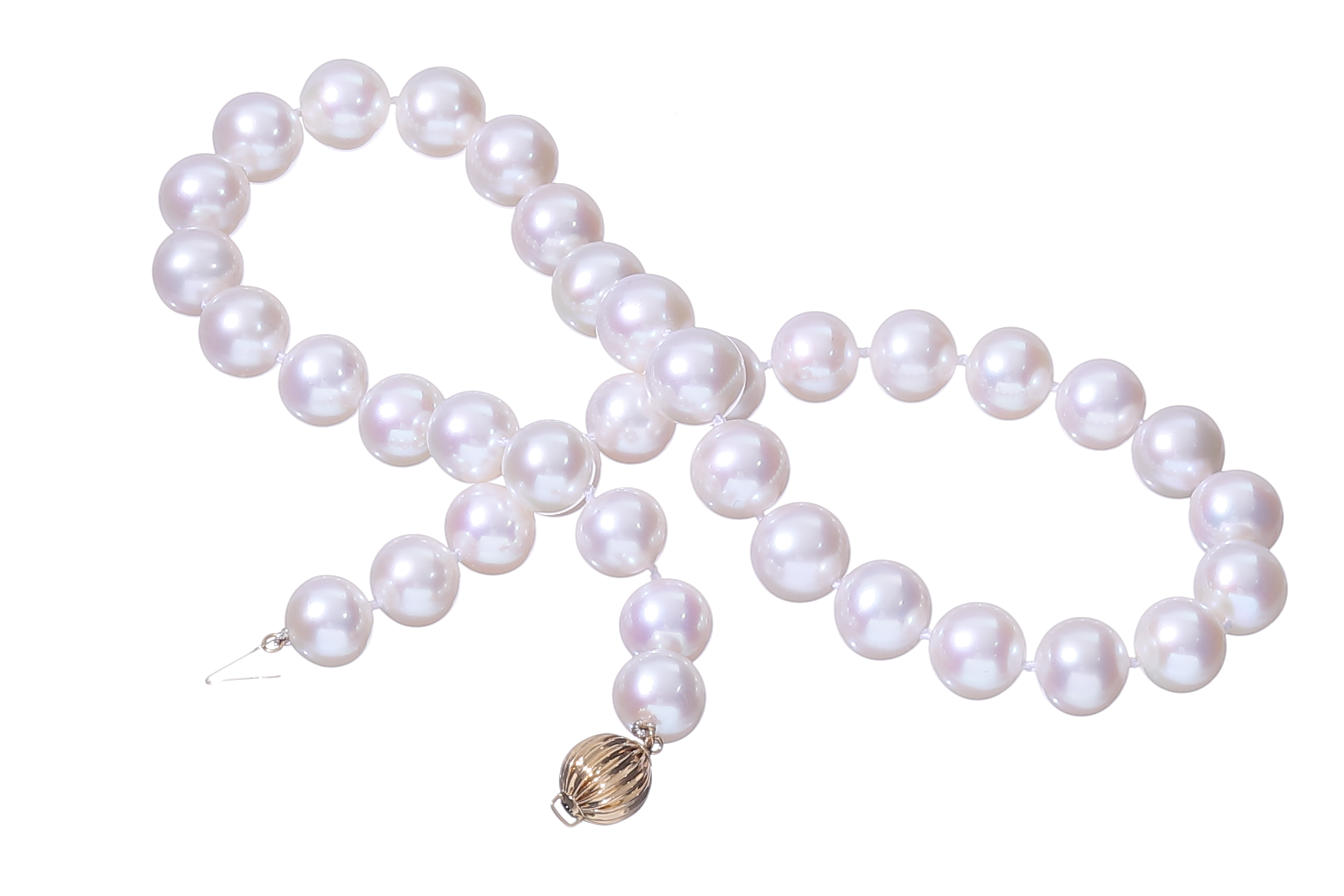 Collana di perle d'acqua dolce grandi di prima qualità da 11-12 mm con chiusura in oro  - 2