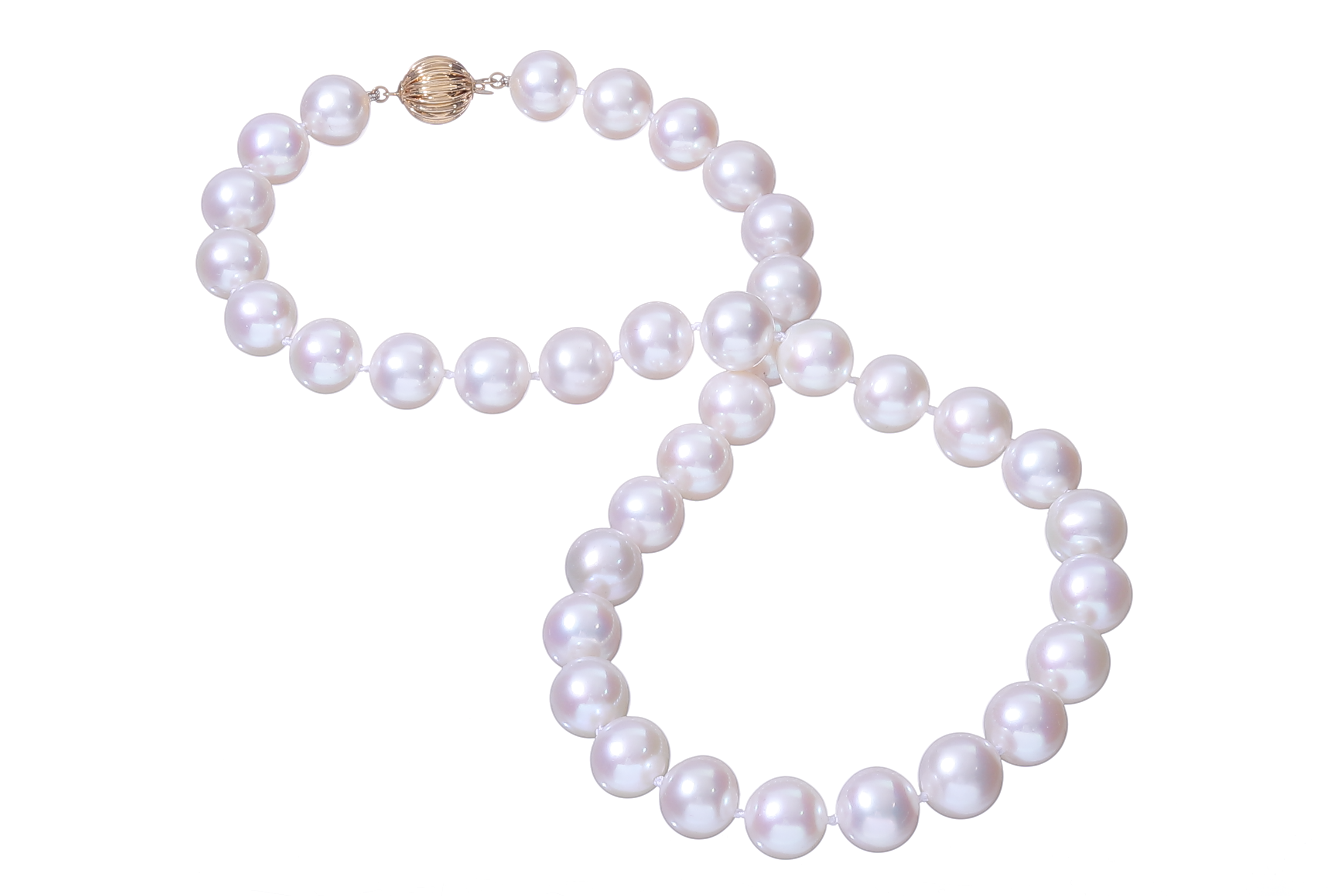 Collana di perle d'acqua dolce grandi di prima qualità da 11-12 mm con chiusura in oro  - 10