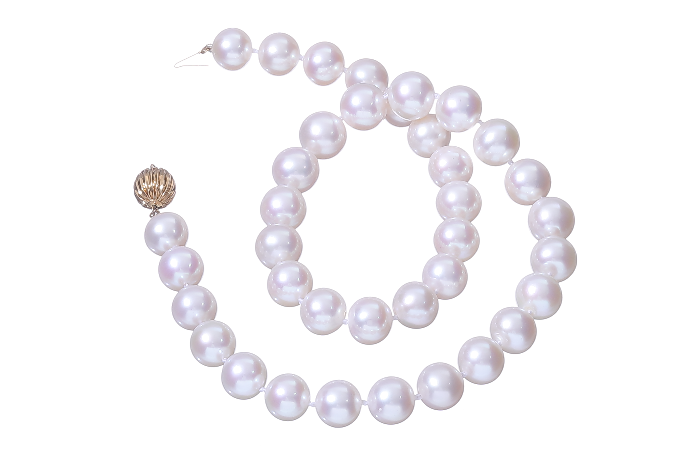 Collana di perle d'acqua dolce grandi di prima qualità da 11-12 mm con chiusura in oro  - 4