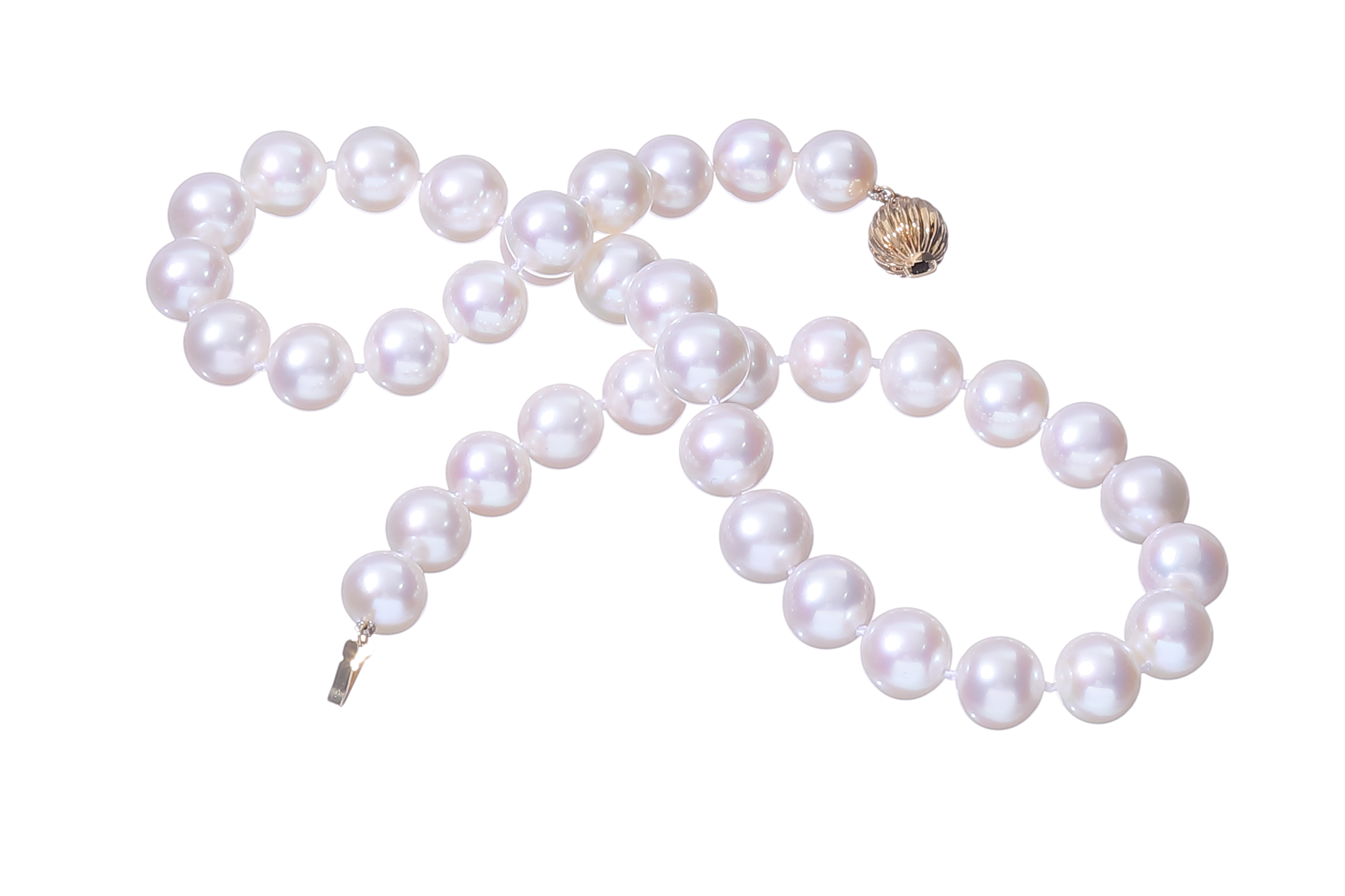 Collana di perle d'acqua dolce grandi di prima qualità da 11-12 mm con chiusura in oro 
