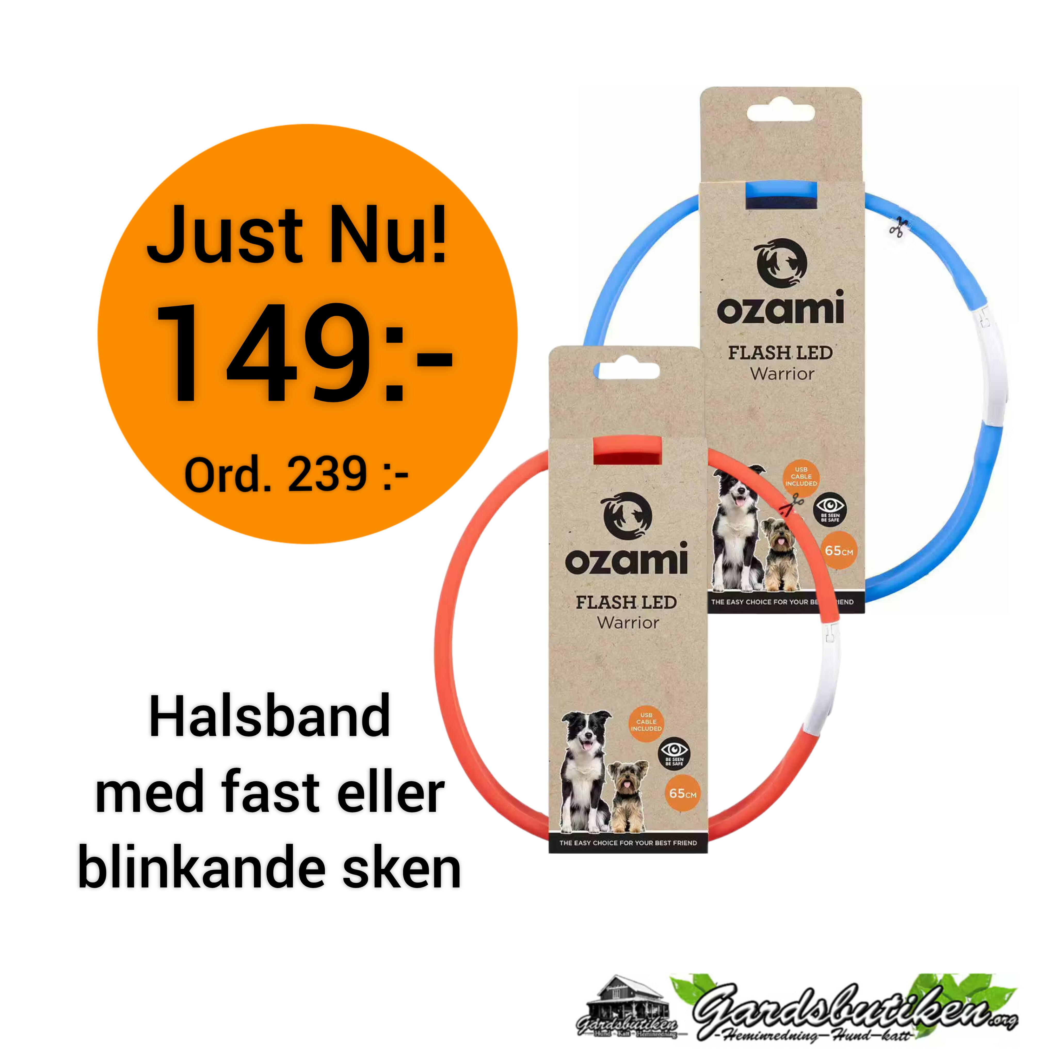 Halsband Flash Warrior Led  65cm